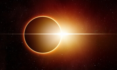 Solar Eclipse over the planet Earth "Elements of this image furnished by NASA"