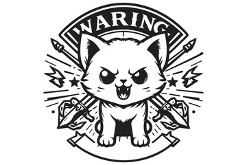waring cat vector art