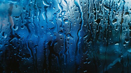 Full frame shot of wet glass window - Powered by Adobe