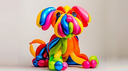 Naklejka premium dog made of balloons generative ai
