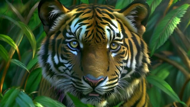 Zooming in on a Tiger in the Jungle