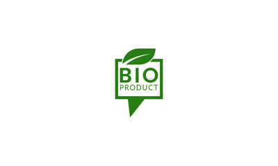 Creative modern Green eco product icon with leaves