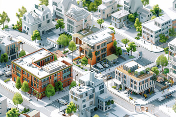 Fototapeta premium Aerial View of Cityscape With Numerous Buildings