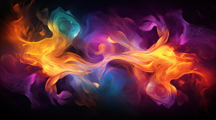Fototapeta premium An artistic interpretation of fire with stylized flames and smoke, a blend of colors and shapes for a unique and creative look background Ai Generative