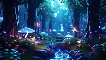 render background abstract magical forest - 770879181