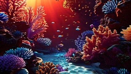 render background abstract coral reef ocean - 770879978