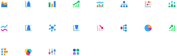 Set of Data Charts icons