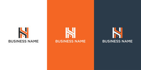 NH initial monogram logo for real estate with home shape creative design