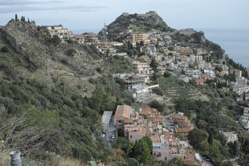 Fototapeta na wymiar views from Castelmola, Sicily, Italy