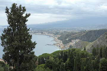 views from Castelmola, Sicily, Italy - 770883317