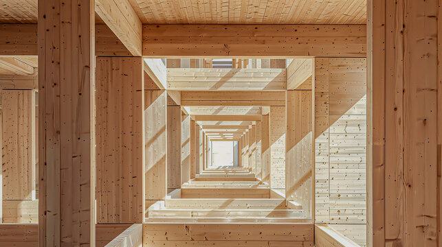Emphasizing the strength and efficiency of cross-laminated timber construction techniques