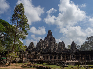 Fototapeta na wymiar Angkor Thom and Wat - a temple complex in Cambodia, is the largest religious monument in the world. Siem Reap Cambodia