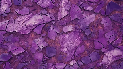 Foto op Canvas Texture de granit rose violacé sur le sol. Fragments de roches célestes marbrés. Texture. © Mind Prod