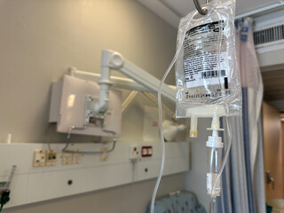 in hospital near bed comfortable modern medical equipment.  service technology installed near bed...