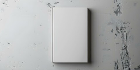 Mockup of a blank hardcover book with a minimalist design concept on a white background. Concept Book Design, Minimalist Mockup, Blank Hardcover, White Background