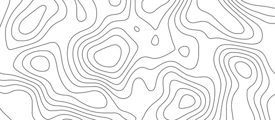 Abstract topographic map patterns, topography line map. The black on white contours topography stylized height of the lines. cotour map and line terrain path. Linear graphics. Vector illustration.