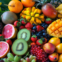 Naklejka na ściany i meble tropical fruits