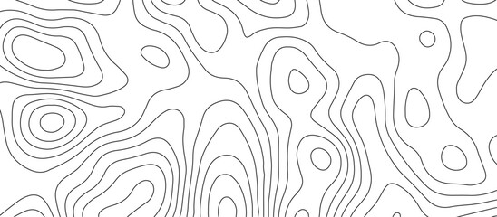 Abstract topographic map patterns, topography line map. The black on white contours topography stylized height of the lines. cotour map and line terrain path. Linear graphics. Vector illustration. - obrazy, fototapety, plakaty