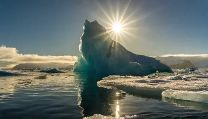 Fototapete Rund Global warming glaciers are melting in the sun. © jozsitoeroe