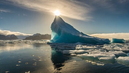Global warming glaciers are melting in the sun. - obrazy, fototapety, plakaty
