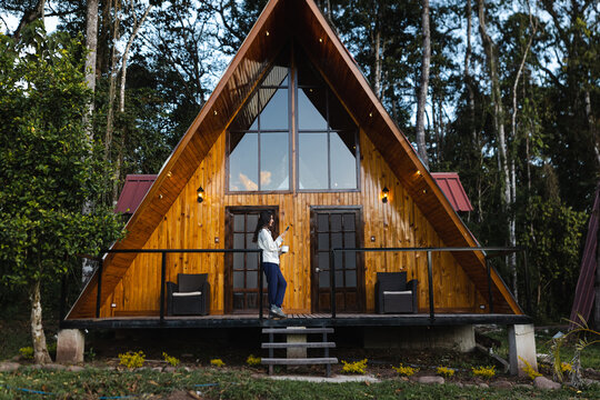 modern wood cabin