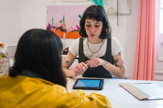 Business owner interviewing candidate 