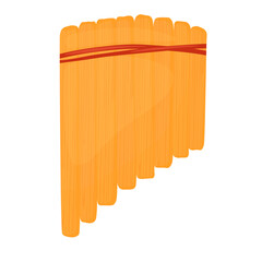 Pan Flute. Vector stock illustration. traditional folk musical wind instrument. Woodwind instruments. isolated on a white background.