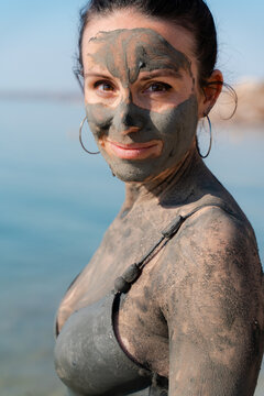 Woman with Mud Mask at Lakeside