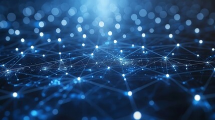   A blue-black background, densely populated with dots and intersecting lines, encircling a radiant light at its center