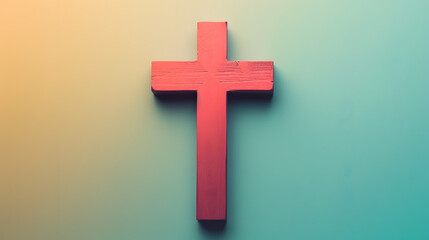 Obraz premium Colorful christian cross, religion themed background design for crucifix cross, Christianity, prayer