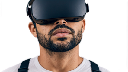 boy , Man with vr headset Transparent image