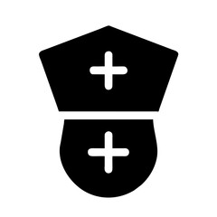 nurse cap vector silhouette illustration icon.