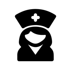 nurse cap vector silhouette illustration icon.