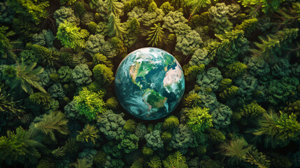 Save the planet's forests. The planet surrounded by forest. Nature conservation concept
- 770902103