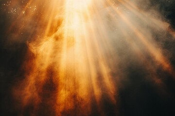 Sunbeam through fog, abstract light diffusion, soft focus for a mystical background , vibrant - obrazy, fototapety, plakaty