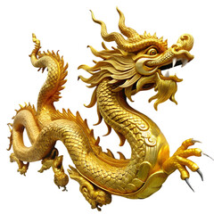 Fototapeta premium Chinese dragon flying over clouds isolated on white background