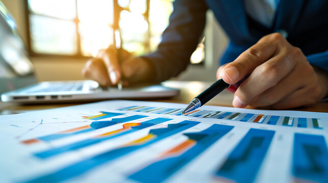 Auditor&iacute;a empresarial gesti&oacute;n financiera de acciones en estrategia de an&aacute;lisis de datos con marketing contable gr&aacute;fico o concepto de beneficio de investigaci&oacute;n de inversi&oacute;n econ&oacute;mica de gr&aacute;fico 