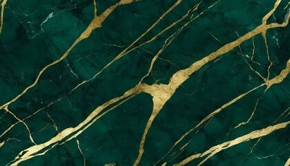 Dark green marble block with gold veins pattern texture, wall tile sample banner