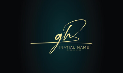 Gh Initial logo handwriting logo signature logo design vector template