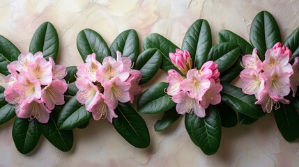   A wall adorned with a vibrant cluster of pink flowers atop a lush, green foliage coverage Adjoining it is another green-leaf-covered wall