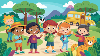 children at the zoo school children on a trip to