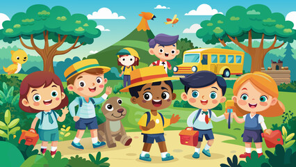 children at the zoo school children on a trip to
