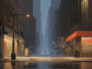 Future cityscapes at dusk