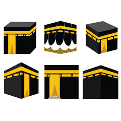 Hajj kaaba mosque collections vector