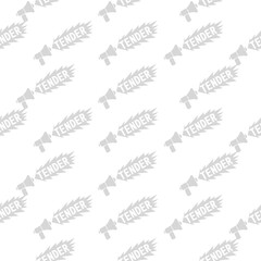 Tender business seamless pattern isolated on white