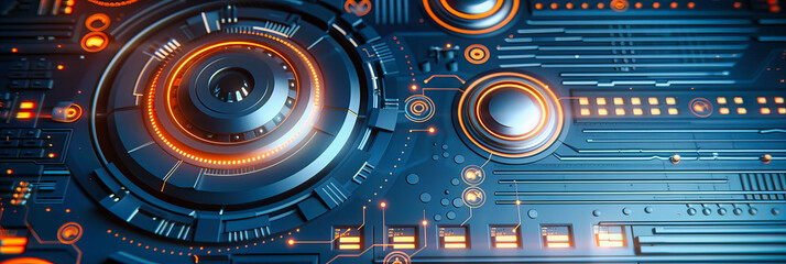 Fototapeta premium The Essence of Digital Evolution: Exploring the Fusion of Technology, Science, and Futuristic Visions