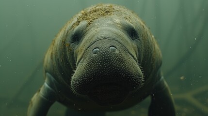   Nine dugongs dug the sea floor, repeatedly Each dig produced sediment, creating small depressions The process continued, shaping the underwater terrain