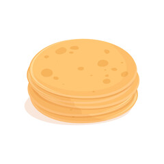 Stack of round empty corn tortillas tacos