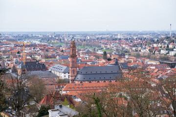 Fototapeta na wymiar View of Heidelberg town, Germany. 