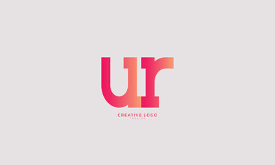 Fototapeta na wymiar UR Abstract initial monogram letter alphabet logo design